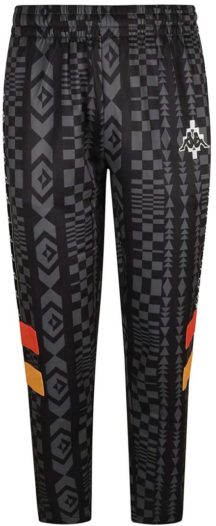 Marcelo Burlon Geometric Pattern Trousers With Tapered Legs Zwart