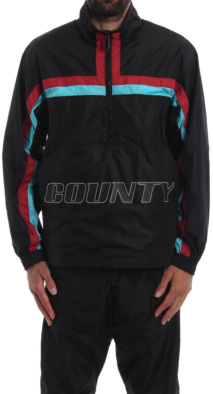 Marcelo Burlon Marcelo Burlon Logo Windbreaker Jacket Zwart