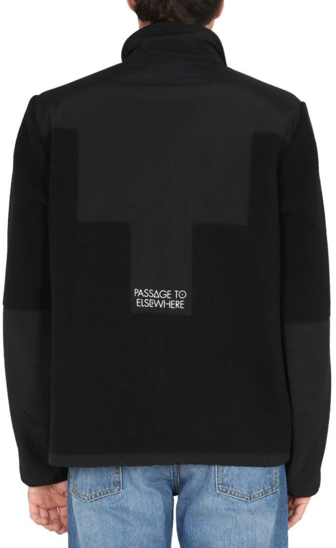 Marcelo Burlon High Collar Black Track Jacket Zwart