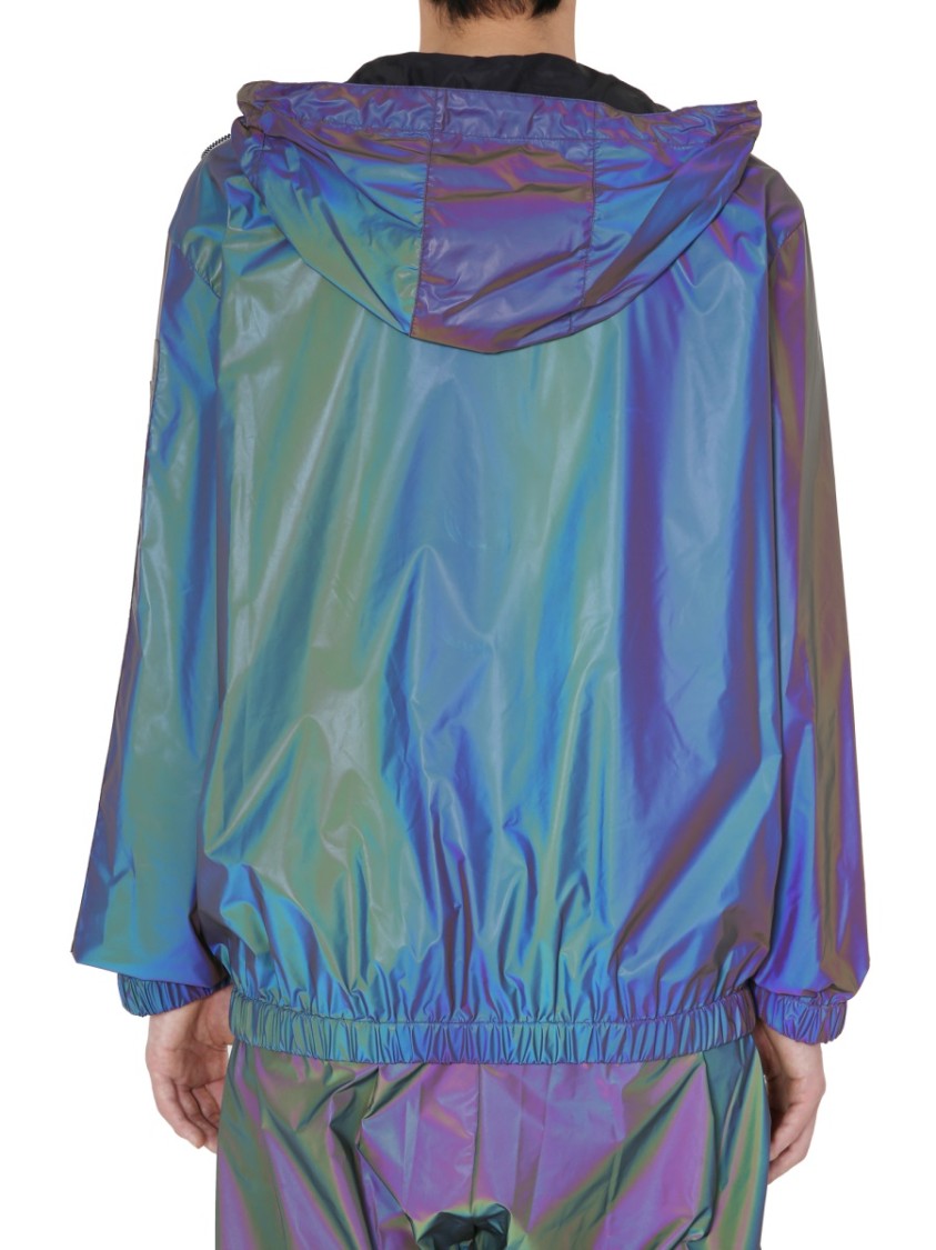 Marcelo Burlon Reflective Iridescent Wind Jacket Blauw