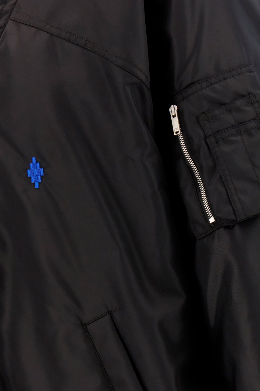 Marcelo Burlon Marcelo Burlon Black nylon padded bomber jacket Zwart