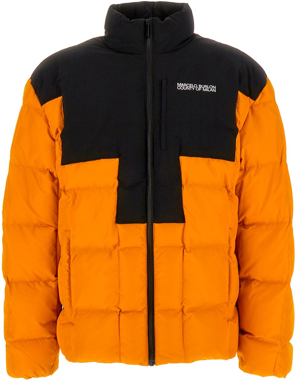 Marcelo Burlon Marcelo Burlon Two-tone polyester padded jacket Oranje