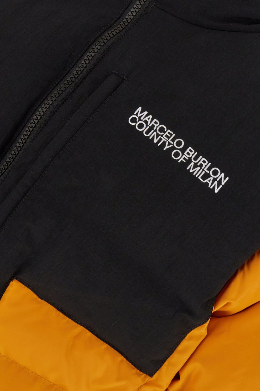 Marcelo Burlon Marcelo Burlon Two-tone polyester padded jacket Oranje