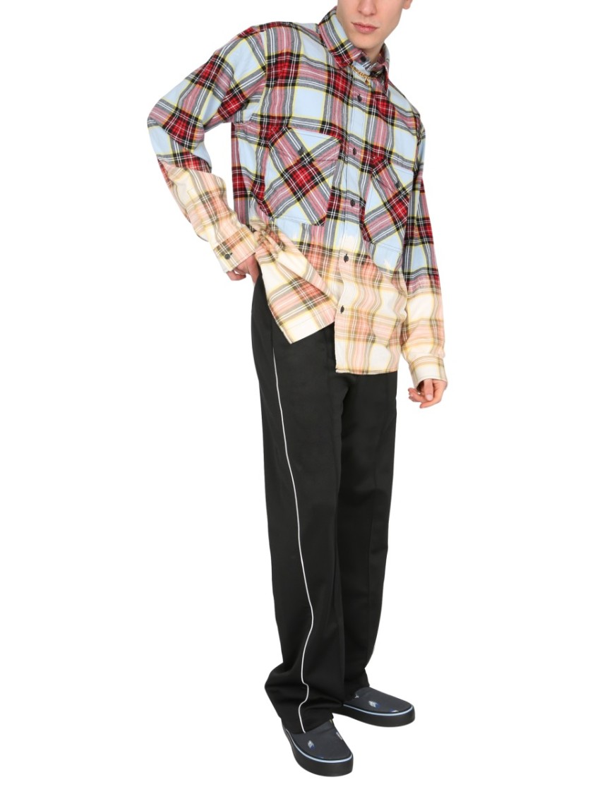 Marcelo Burlon Check Print Shirt With Gradient Transition Neutraal
