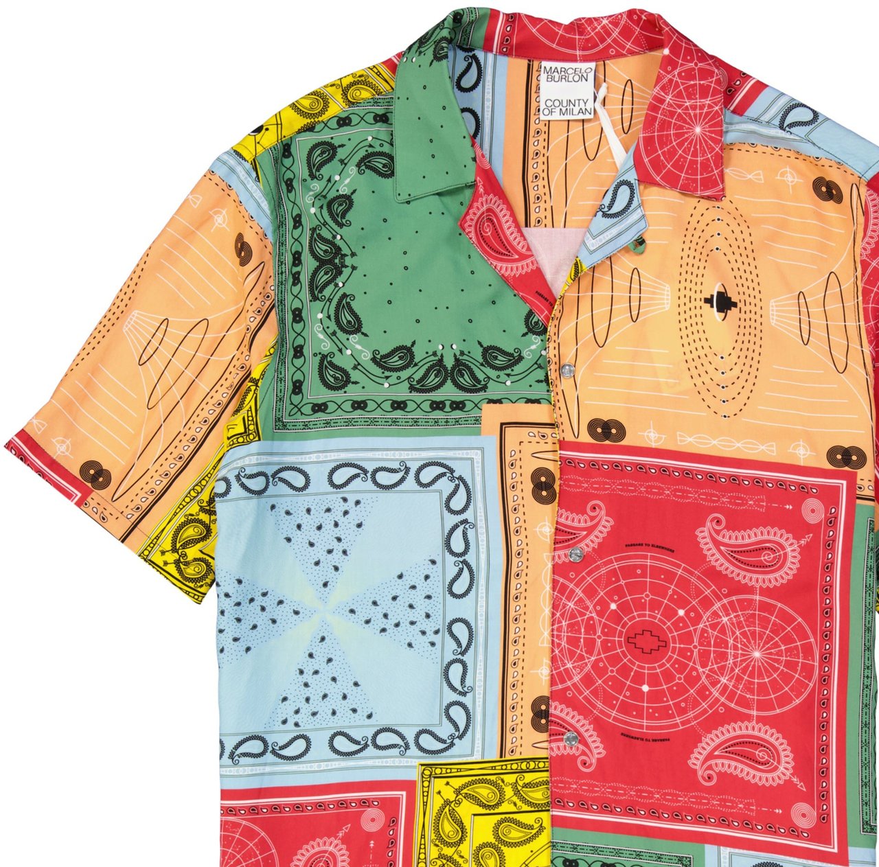 Marcelo Burlon Marcelo Burlon Colour-Block Shirt Rood