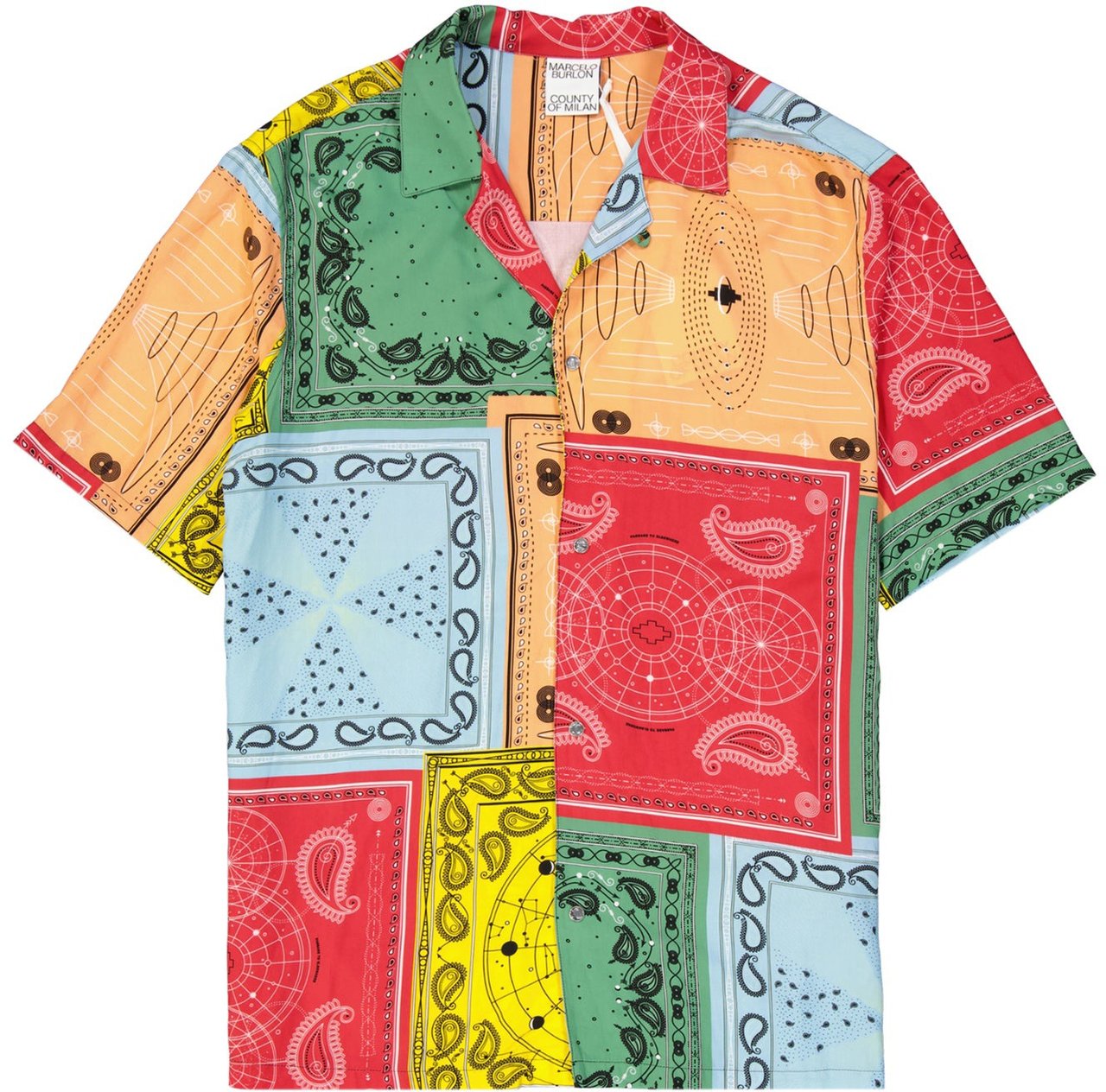 Marcelo Burlon Marcelo Burlon Colour-Block Shirt Rood