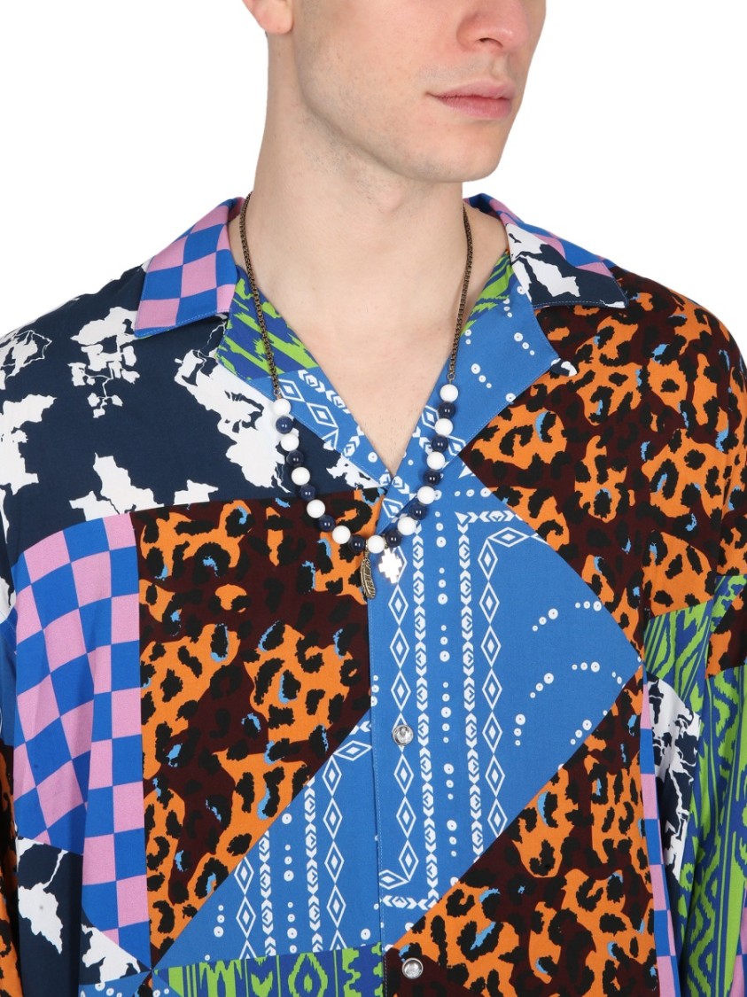 Marcelo Burlon Hawaii Mix & Match Shirt Blauw