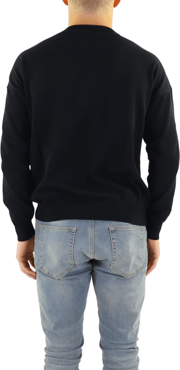 Marcelo Burlon Heren Icon Wings Knit Boxy Crew Zwart