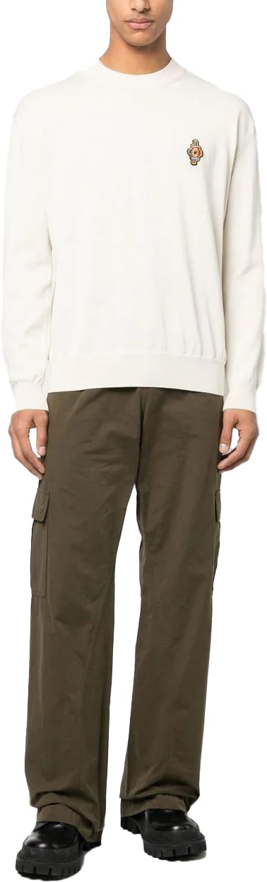 Marcelo Burlon sunset cross knit basic crew white Wit