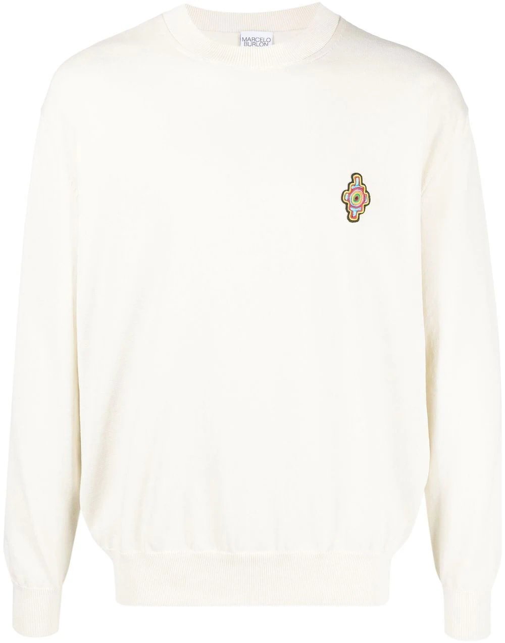 Marcelo Burlon sunset cross knit basic crew white Wit