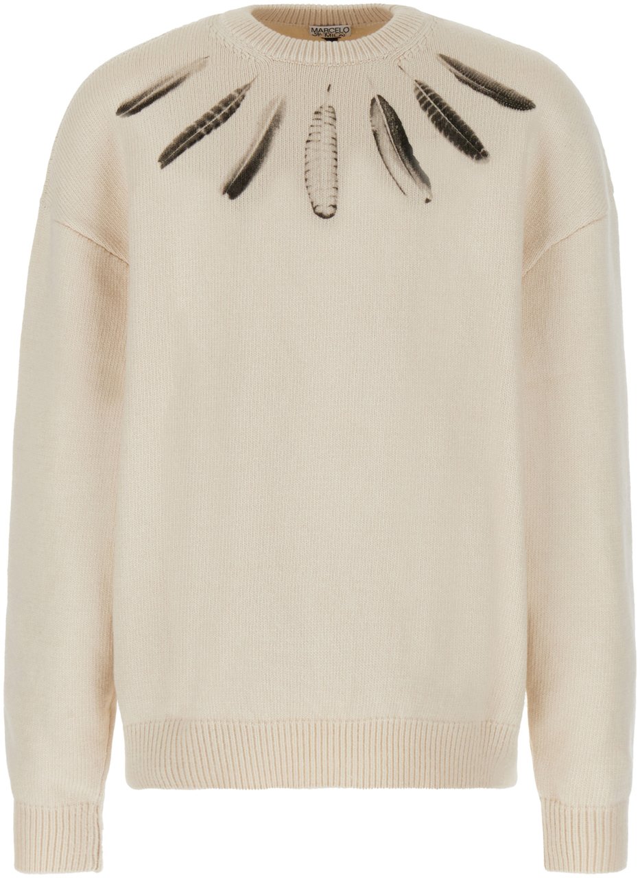 Marcelo Burlon Marcelo Burlon Sand cotton sweater Beige