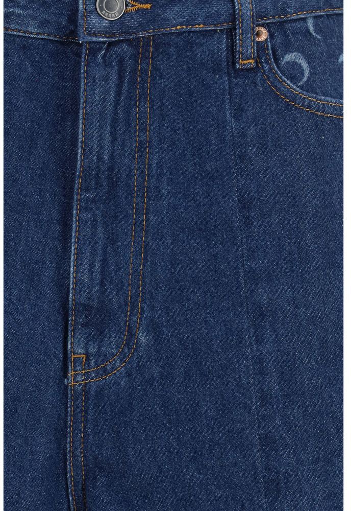 Marine Serre Blue Cotton Bermuda Shorts Blauw