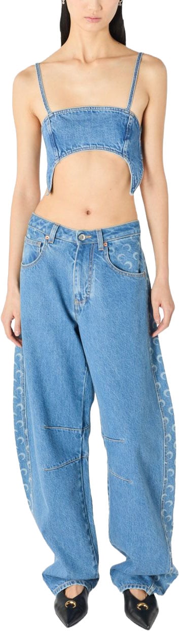 Marine Serre Top Light Blue Blauw