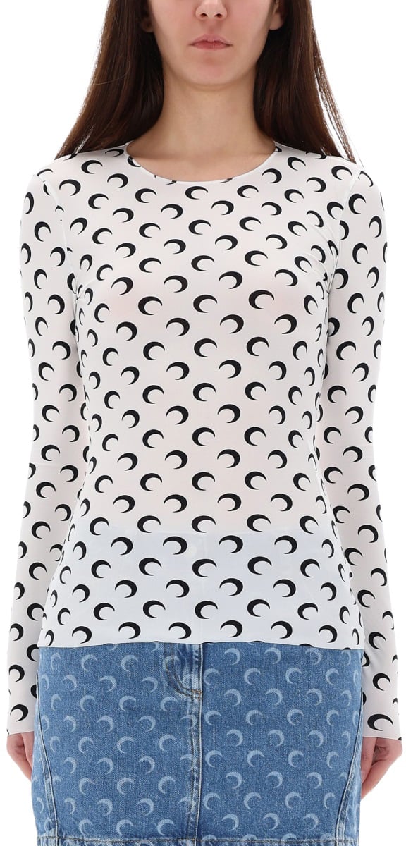 Marine Serre TOP "MOON" Wit
