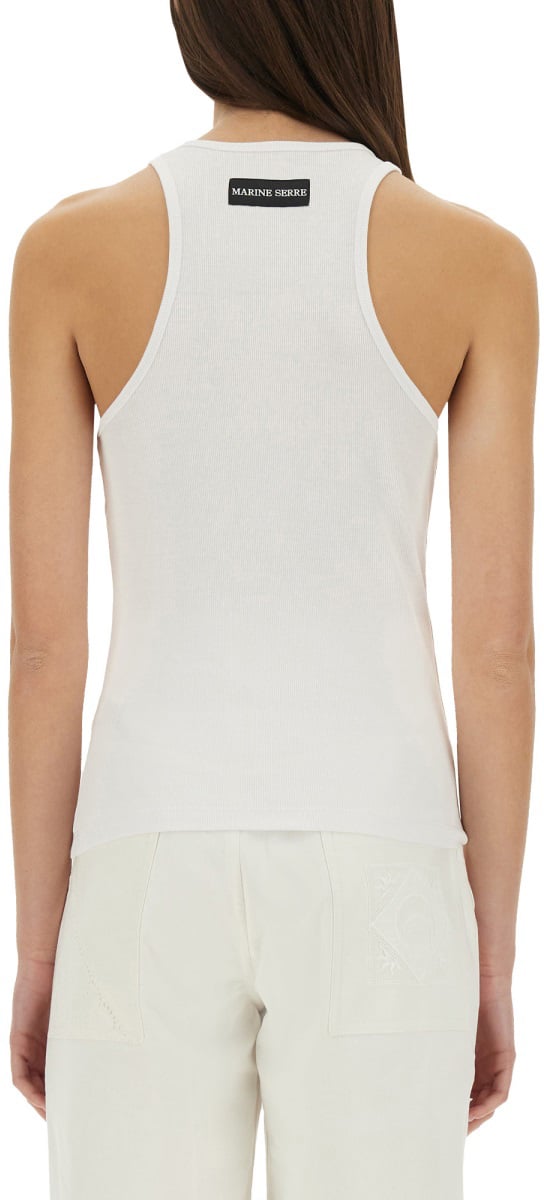 Marine Serre TOP CON LOGO "MOON" Wit