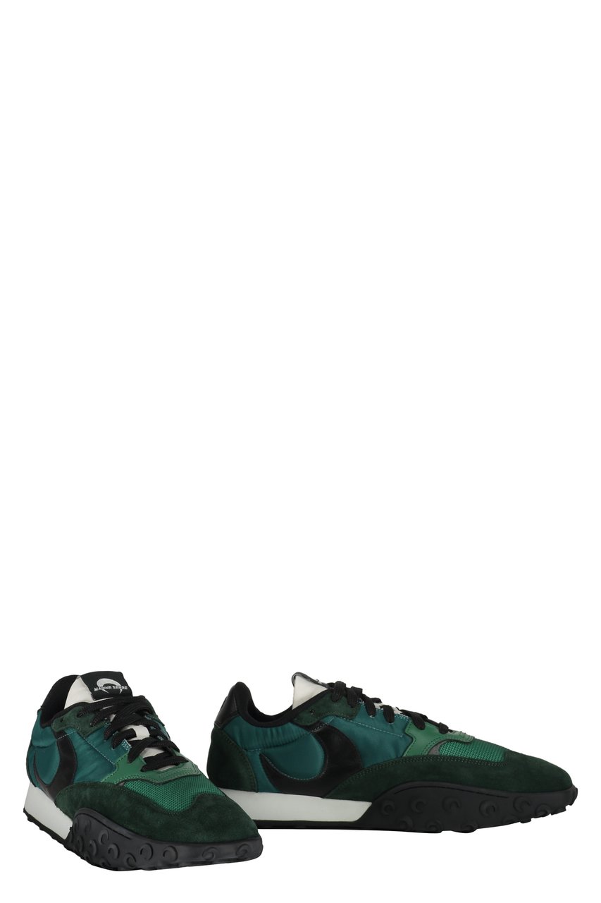 Marine Serre Leather and suede inserts sneakers Groen