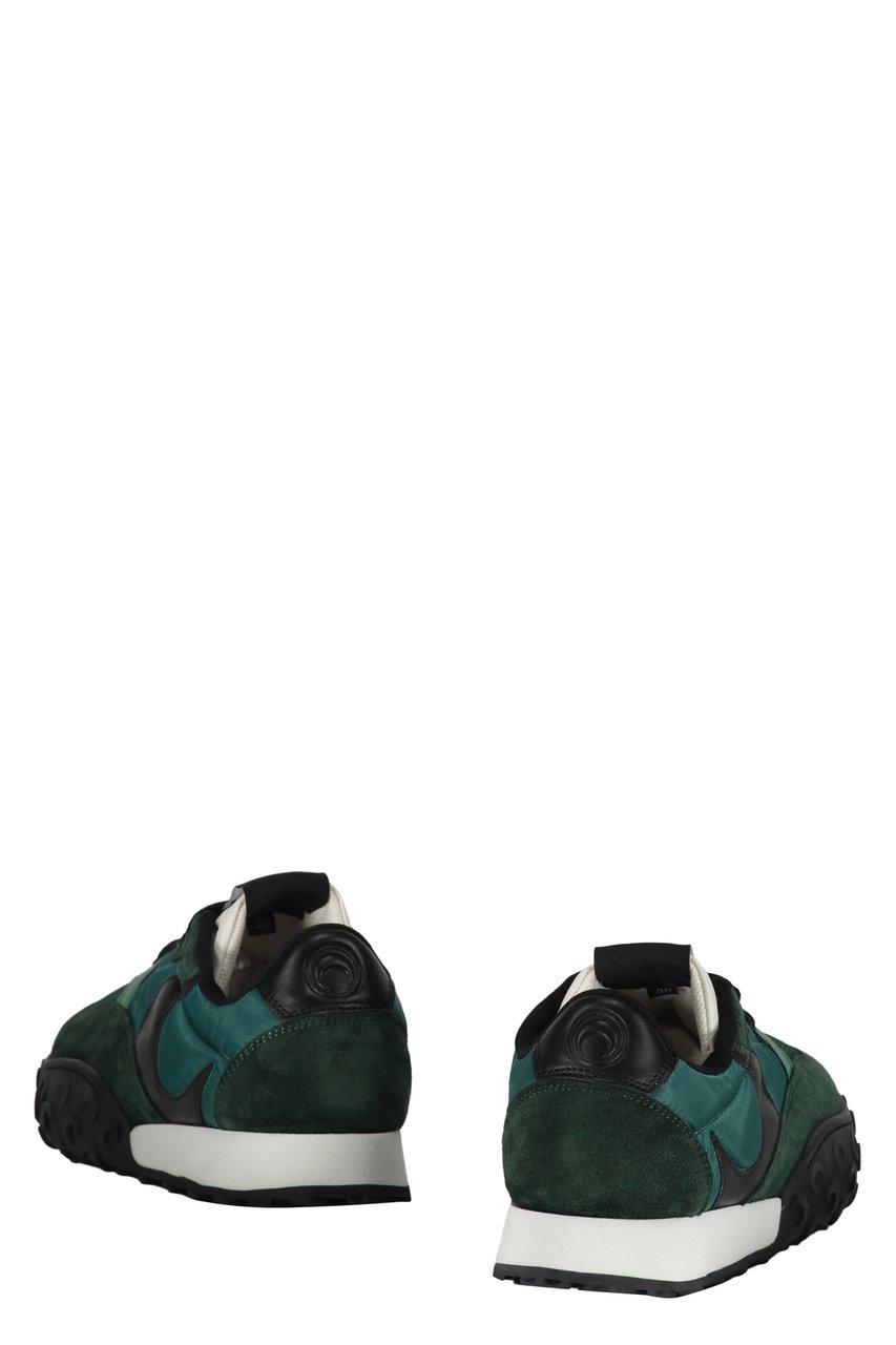 Marine Serre Leather and suede inserts sneakers Groen