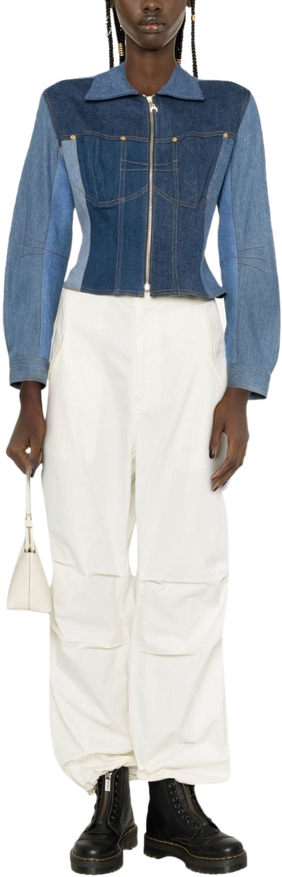 Marine Serre Coats Blue Blauw