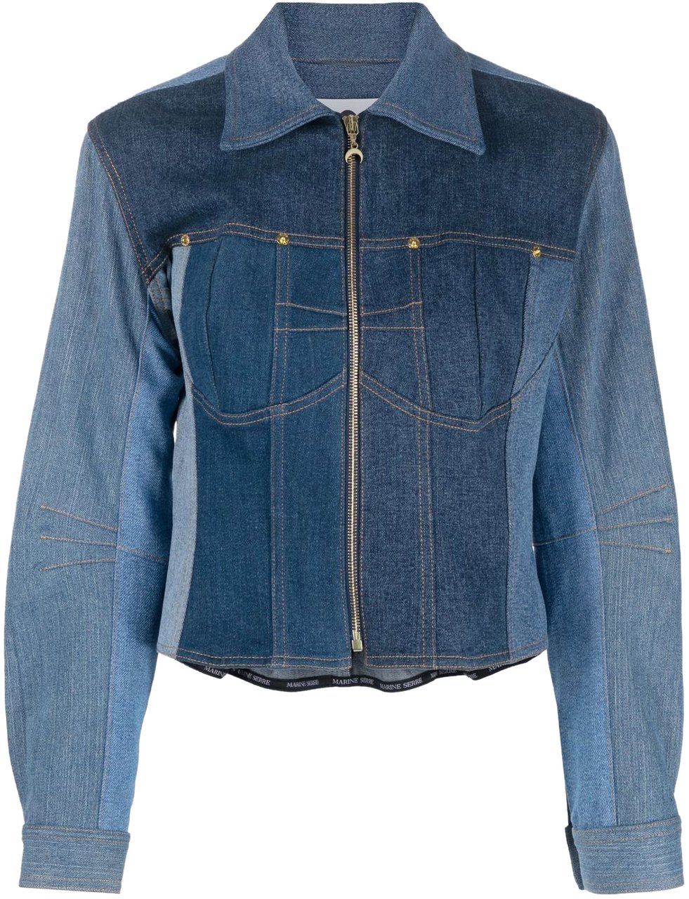Marine Serre Coats Blue Blauw