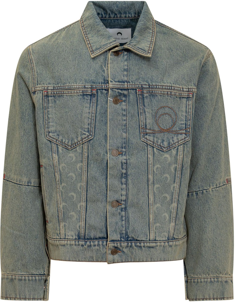 Marine Serre Giubbino in Jeans Blauw