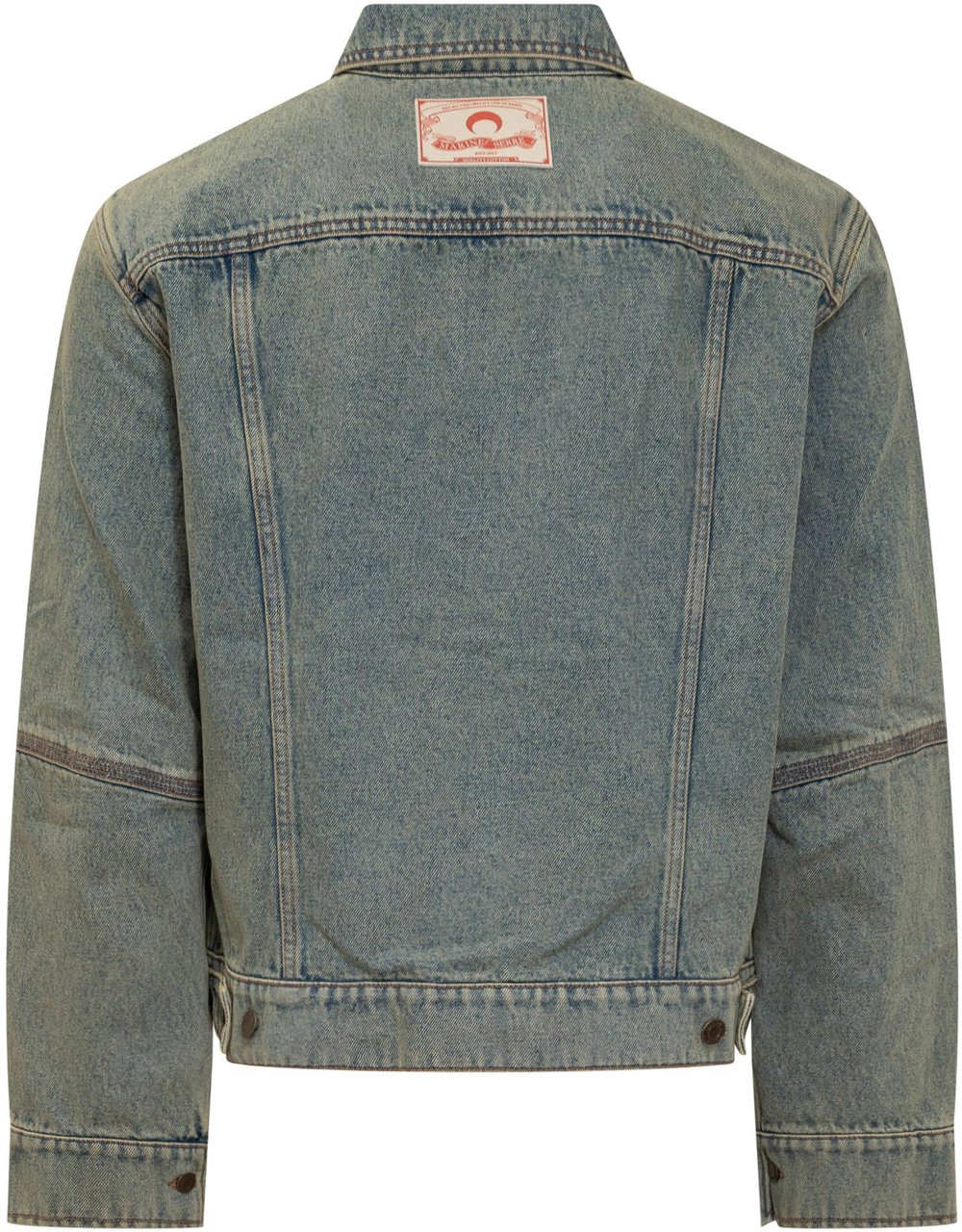 Marine Serre Giubbino in Jeans Blauw