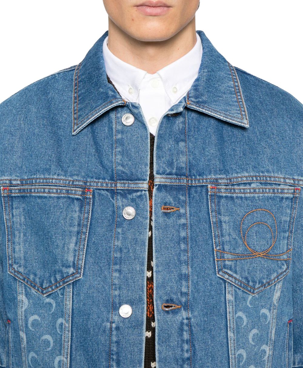 Marine Serre Coats Clear Blue Blauw