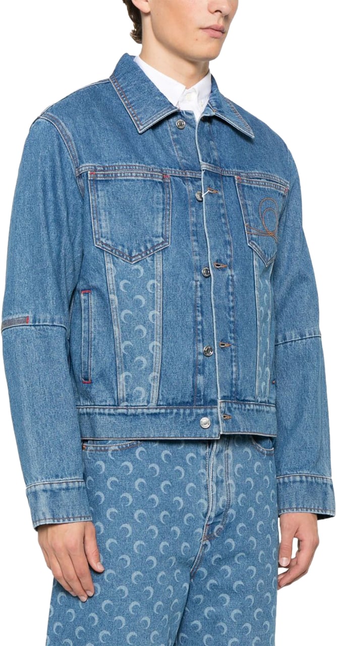 Marine Serre Coats Clear Blue Blauw