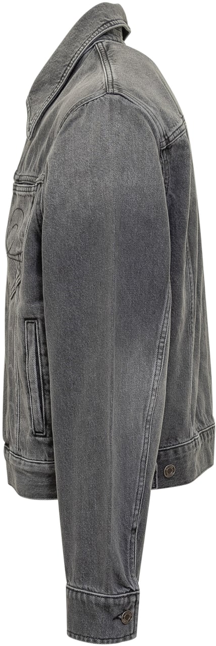 Marine Serre Giacca in Denim Grigio Marine Serre con Motivo Lunare Grijs