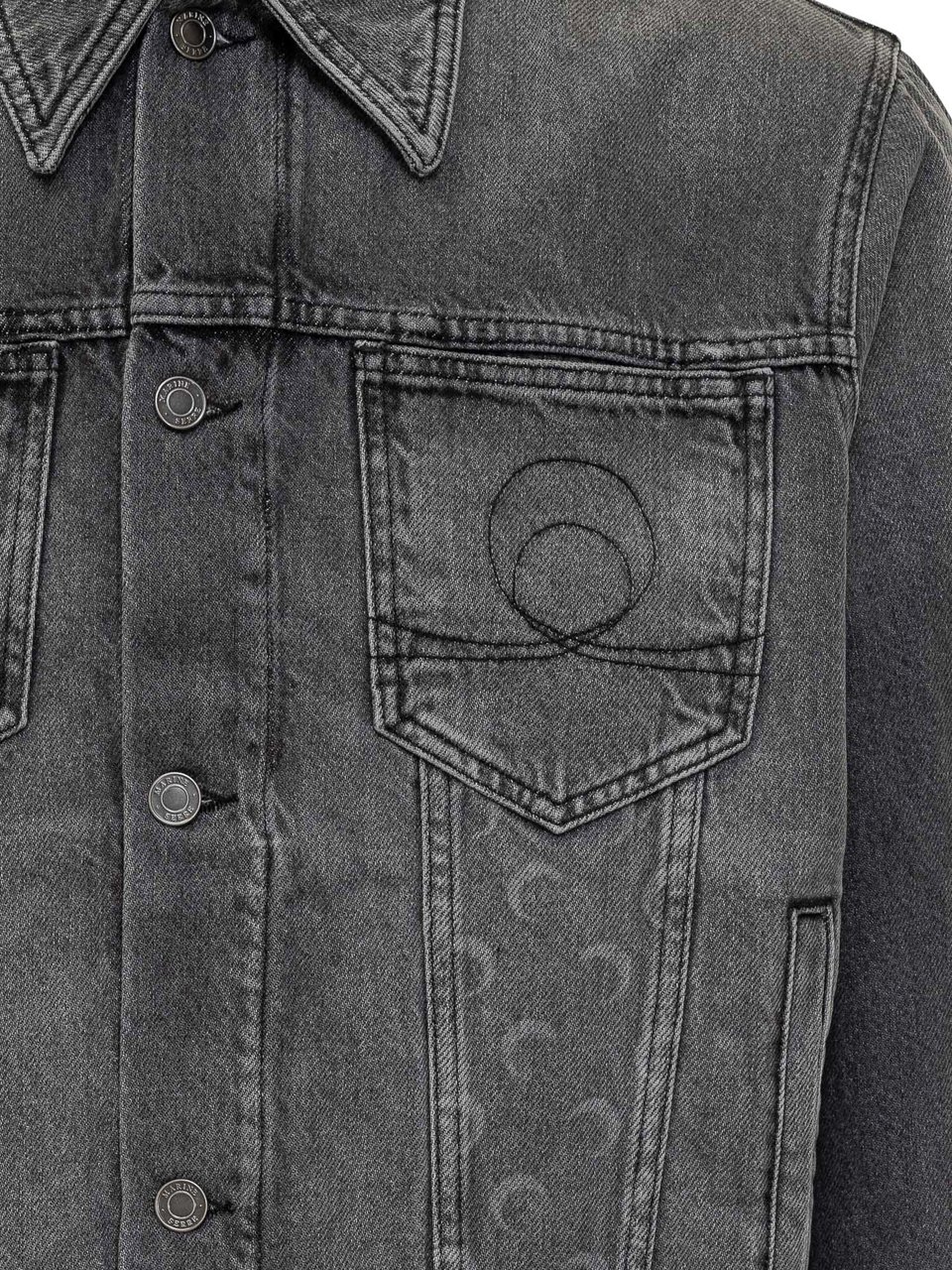 Marine Serre Giacca in Denim Grigio Marine Serre con Motivo Lunare Grijs