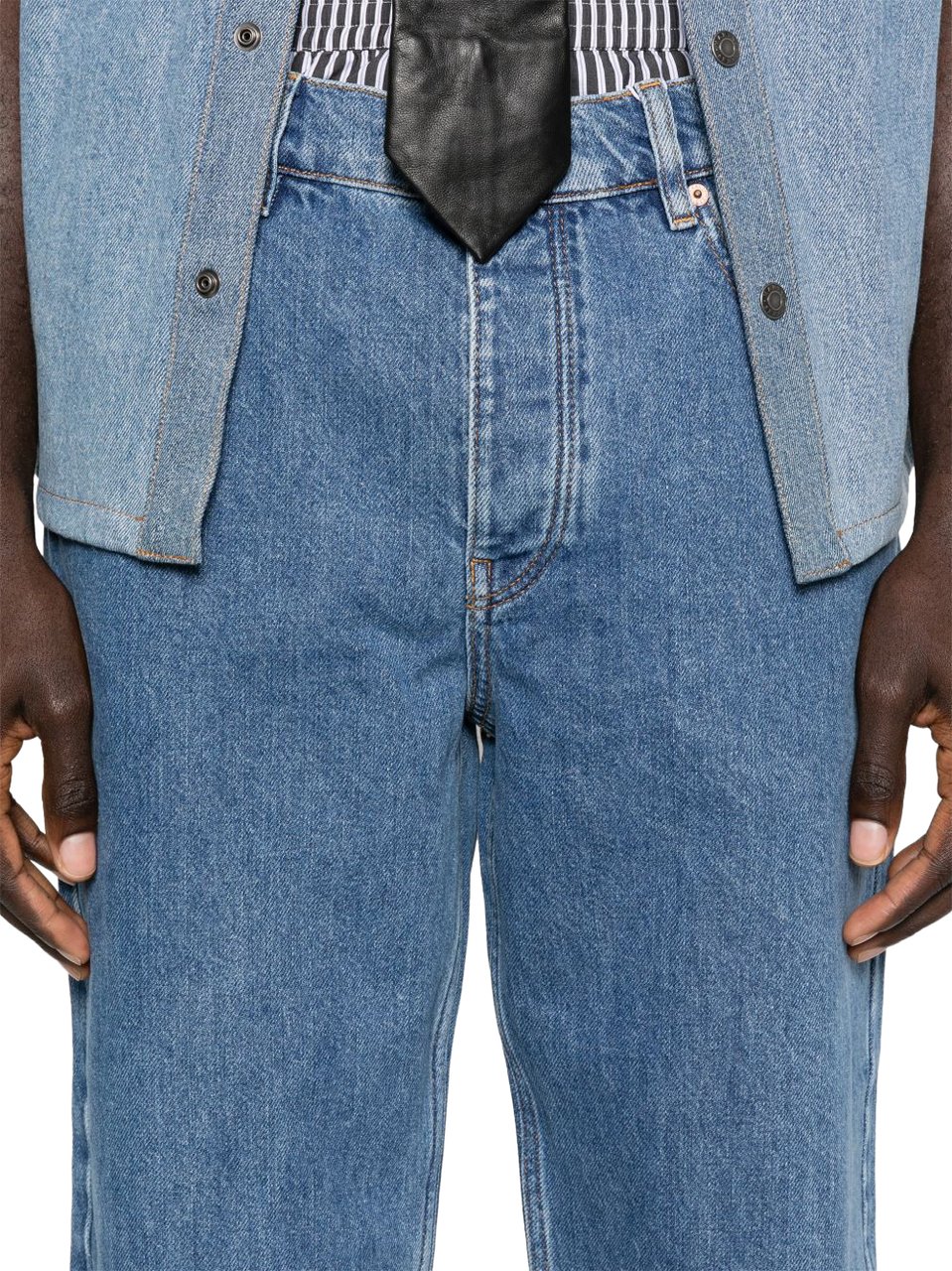 Marine Serre Jeans Light Blue Blauw