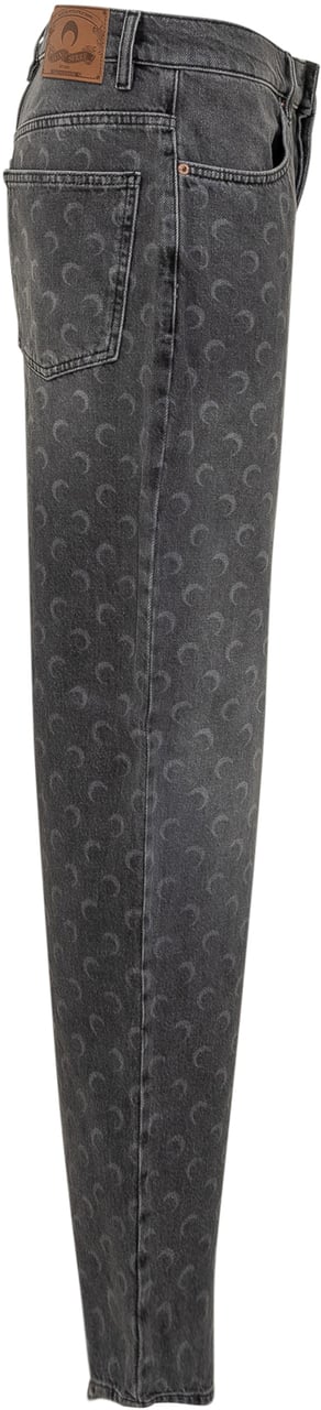 Marine Serre Jeans Marine Serre in Denim Grigio con Motivo Lunare Grijs