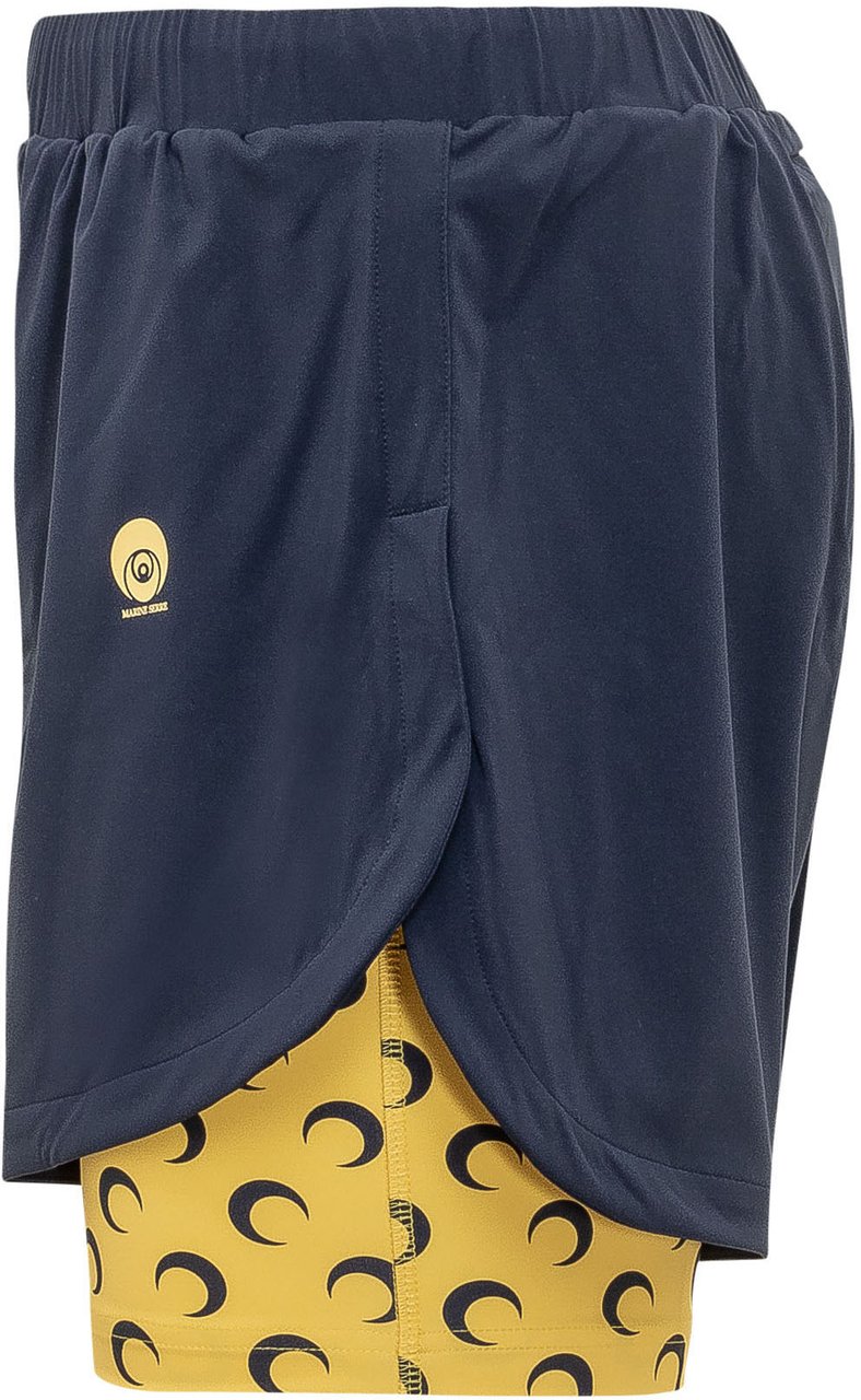 Marine Serre Running Shorts con Shorts Interni Navy