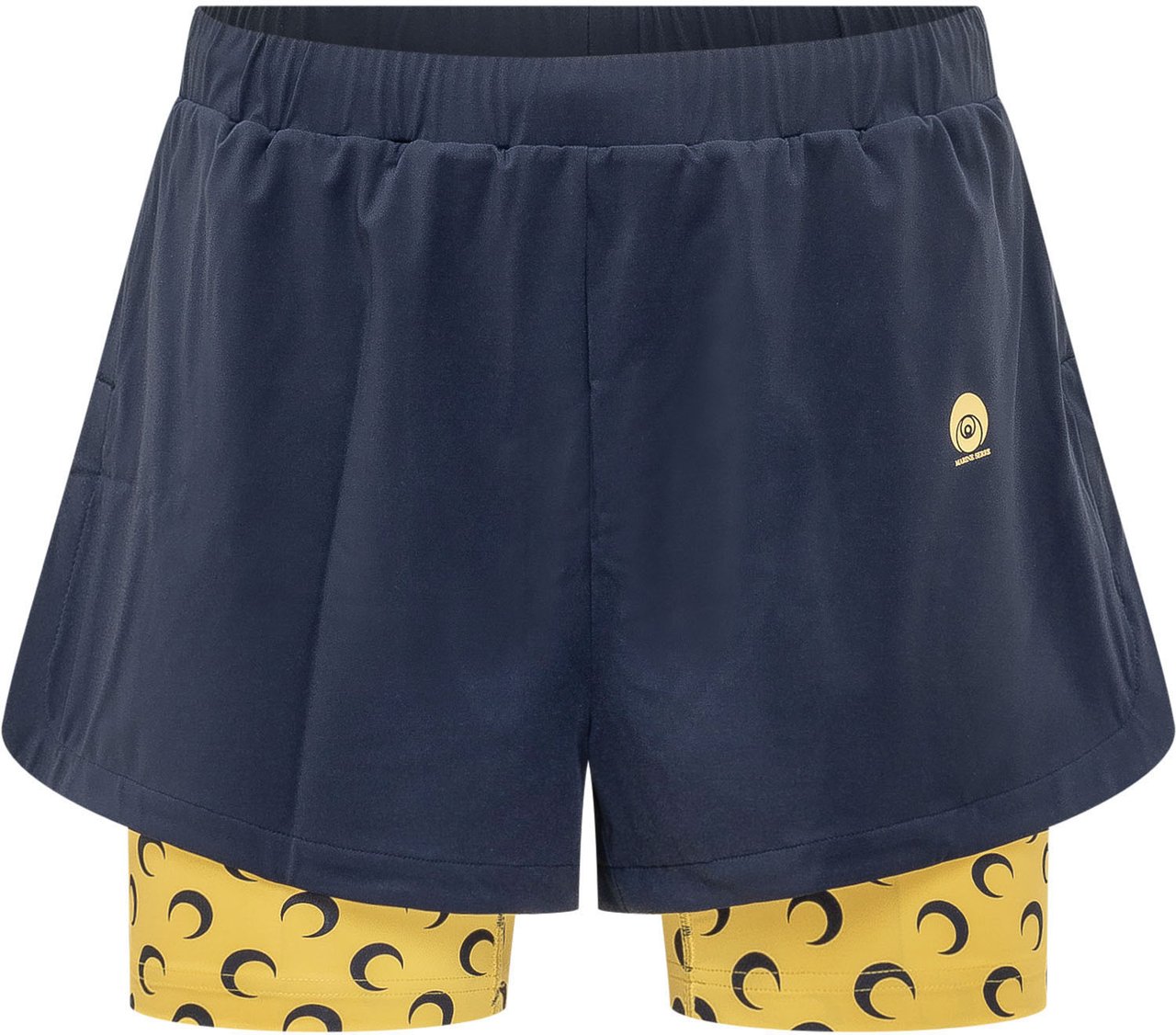Marine Serre Running Shorts con Shorts Interni Navy