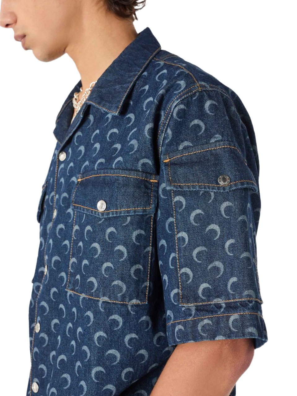 Marine Serre Shirts Blue Blauw