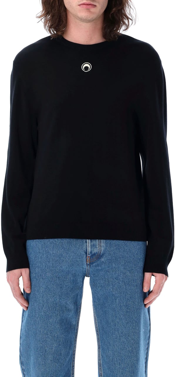 Marine Serre Moon Logo Knit Nero Zwart