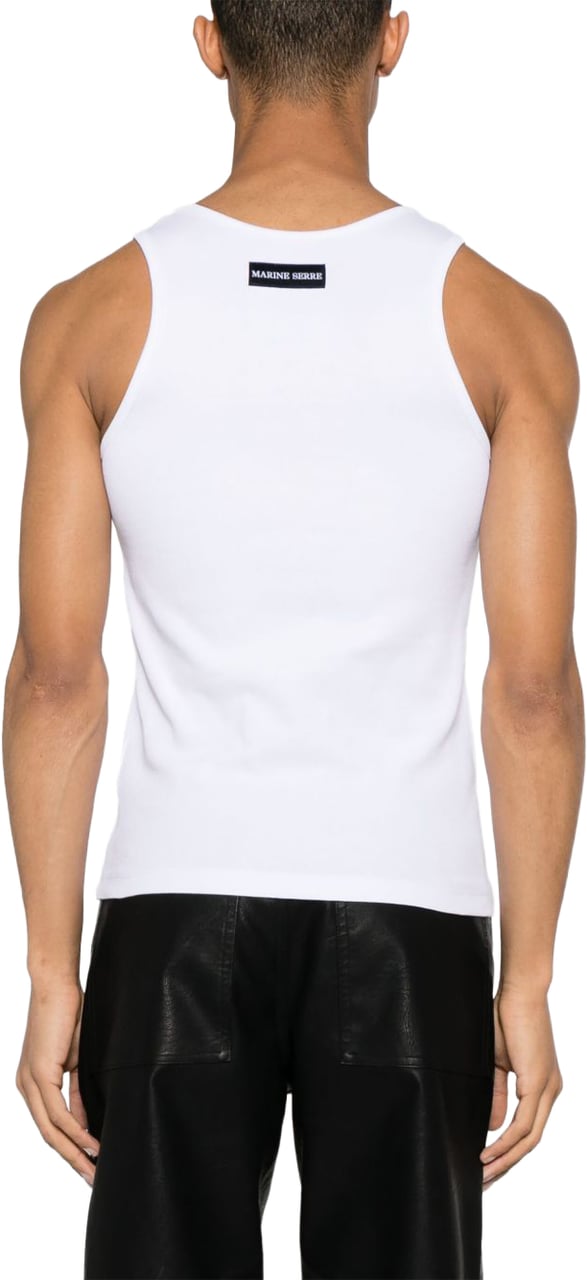Marine Serre Top Bianco Wit