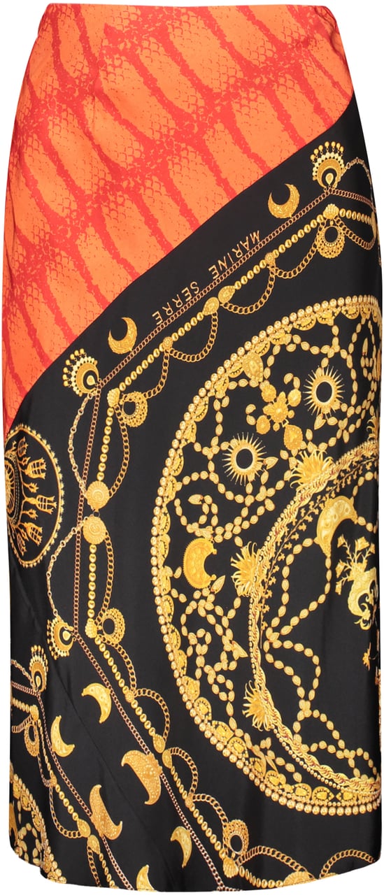 Marine Serre Printed silk skirt Zwart