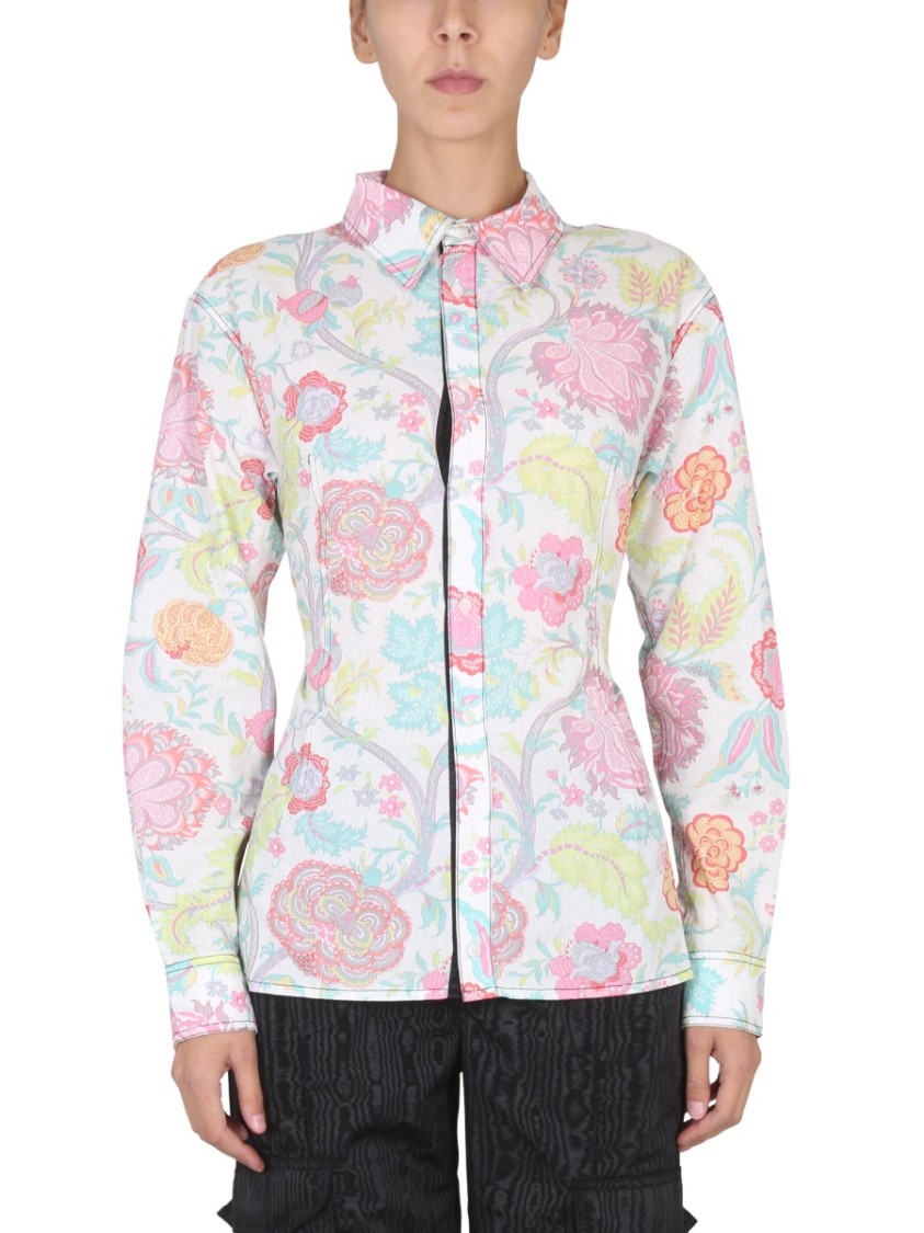 Marine Serre Floral Print Shirt Wit