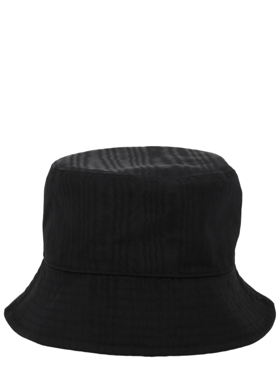 Marine Serre Black Hats Curved Sloping Brim Polyester Hat Zwart