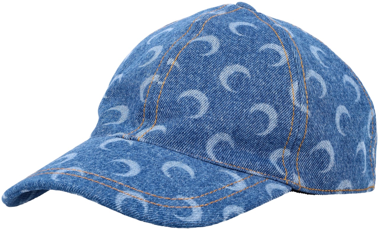 Marine Serre Denim Cap Moon Blue Blauw