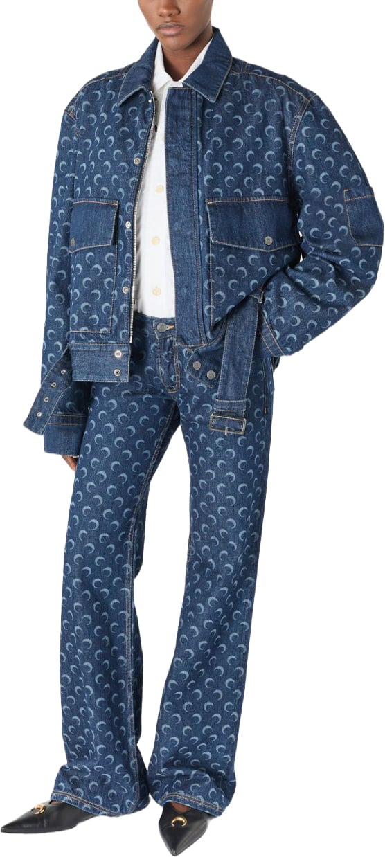 Marine Serre Jackets Blue Blauw