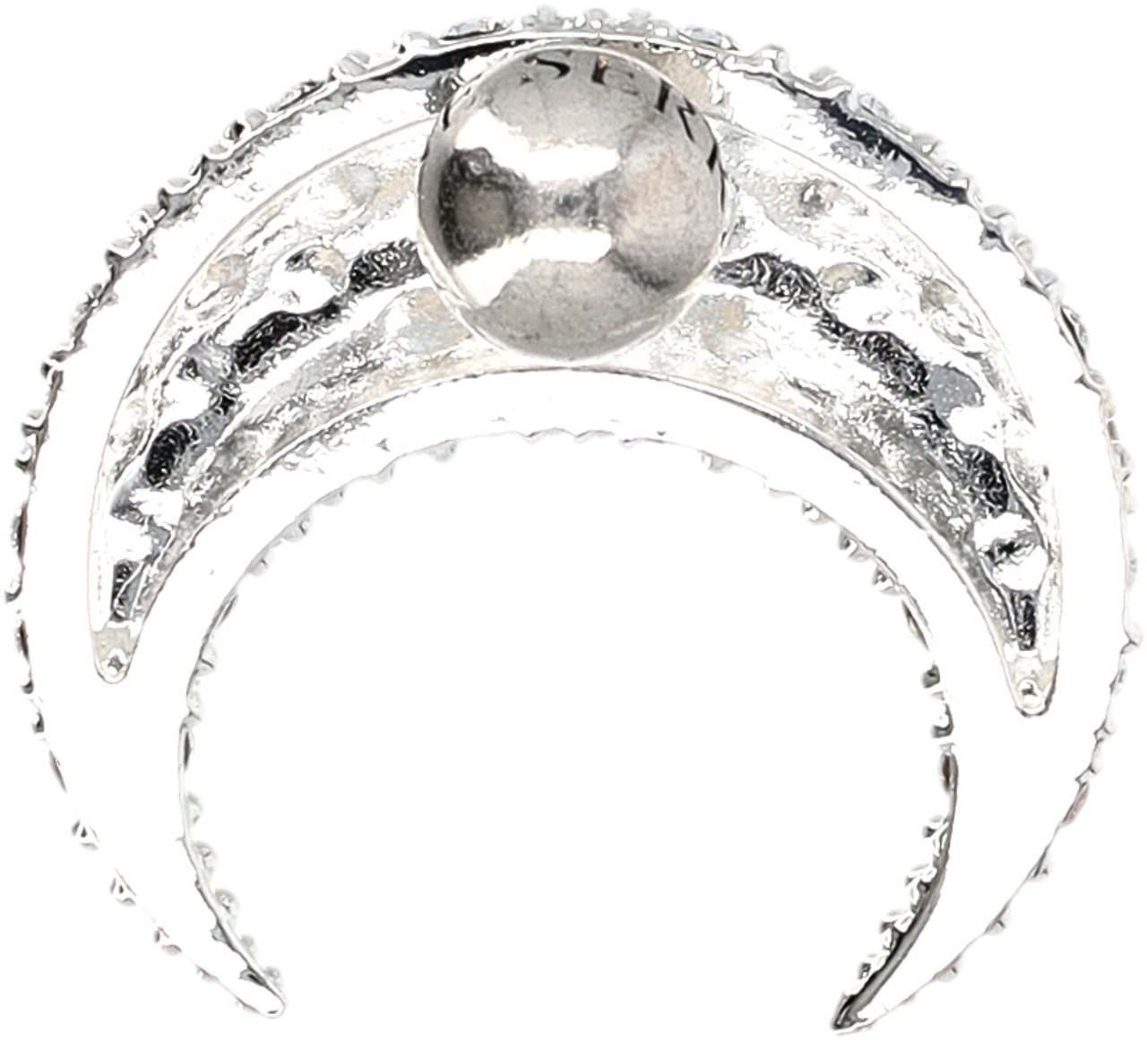 Marine Serre Single Big Moon Earring Rhinestone Argento Zilver