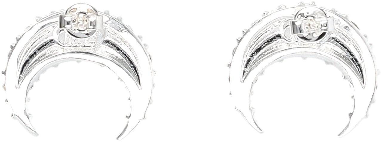 Marine Serre Single Small Moon Earring Rhinestone Argento Zilver