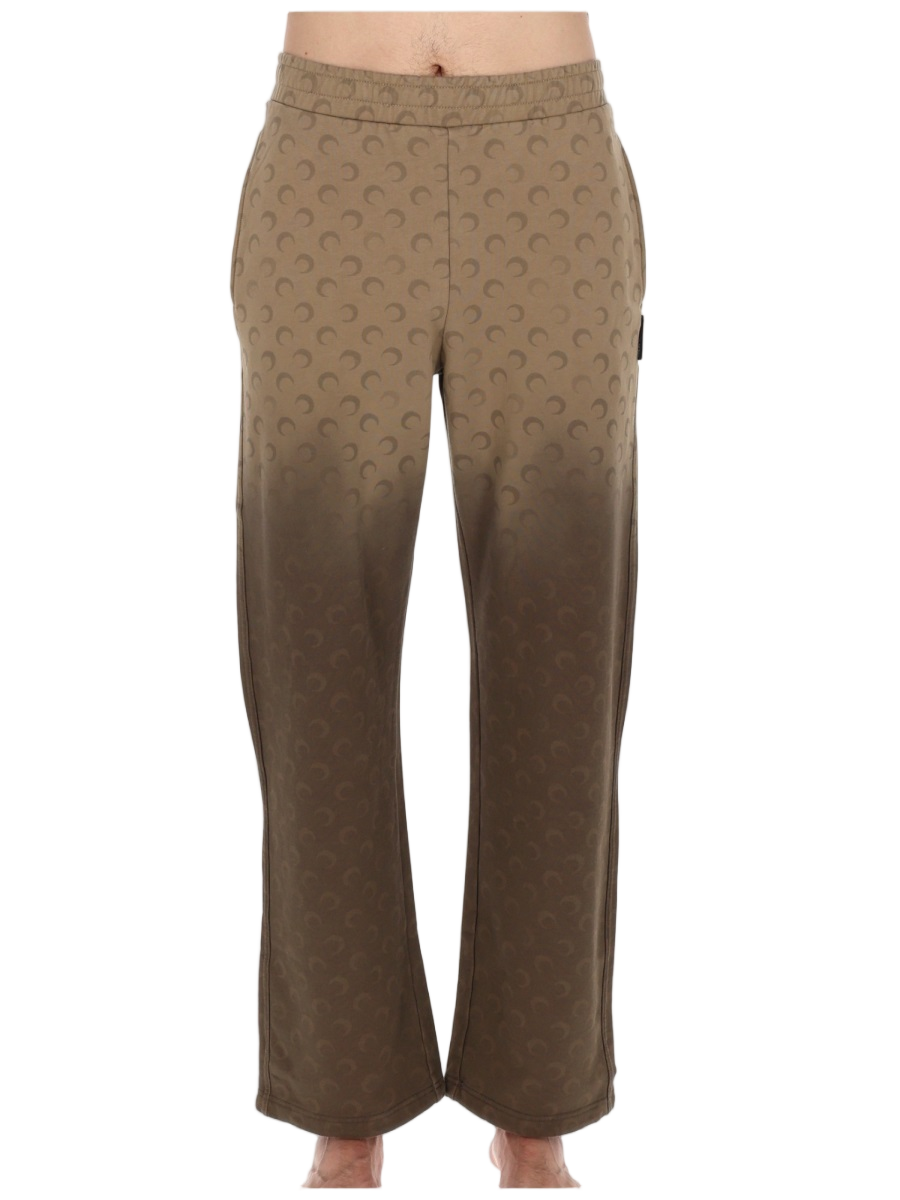 Marine Serre Gradient Brown Jogging Pants With Crescent Moon Pattern Neutraal