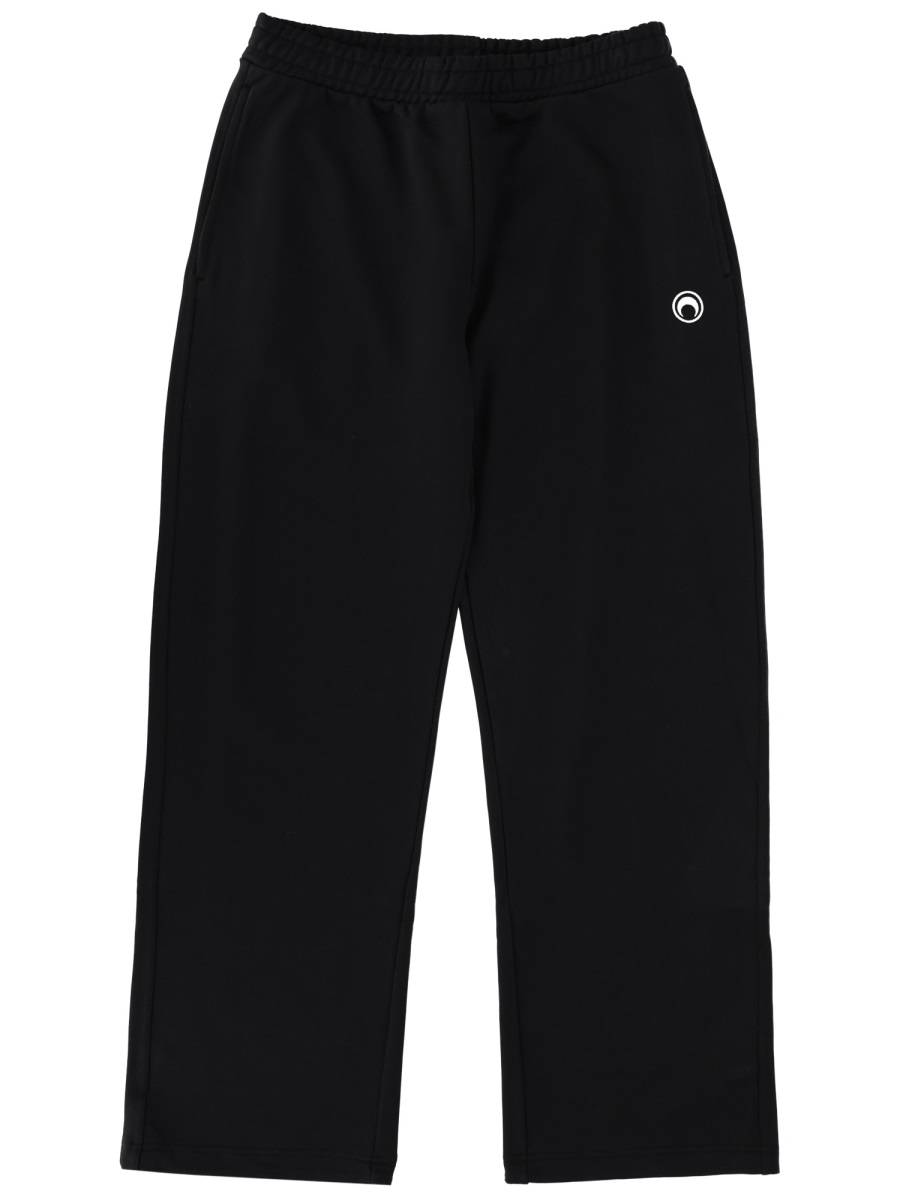 Marine Serre Cotton Straight Leg Jogger Pants Zwart