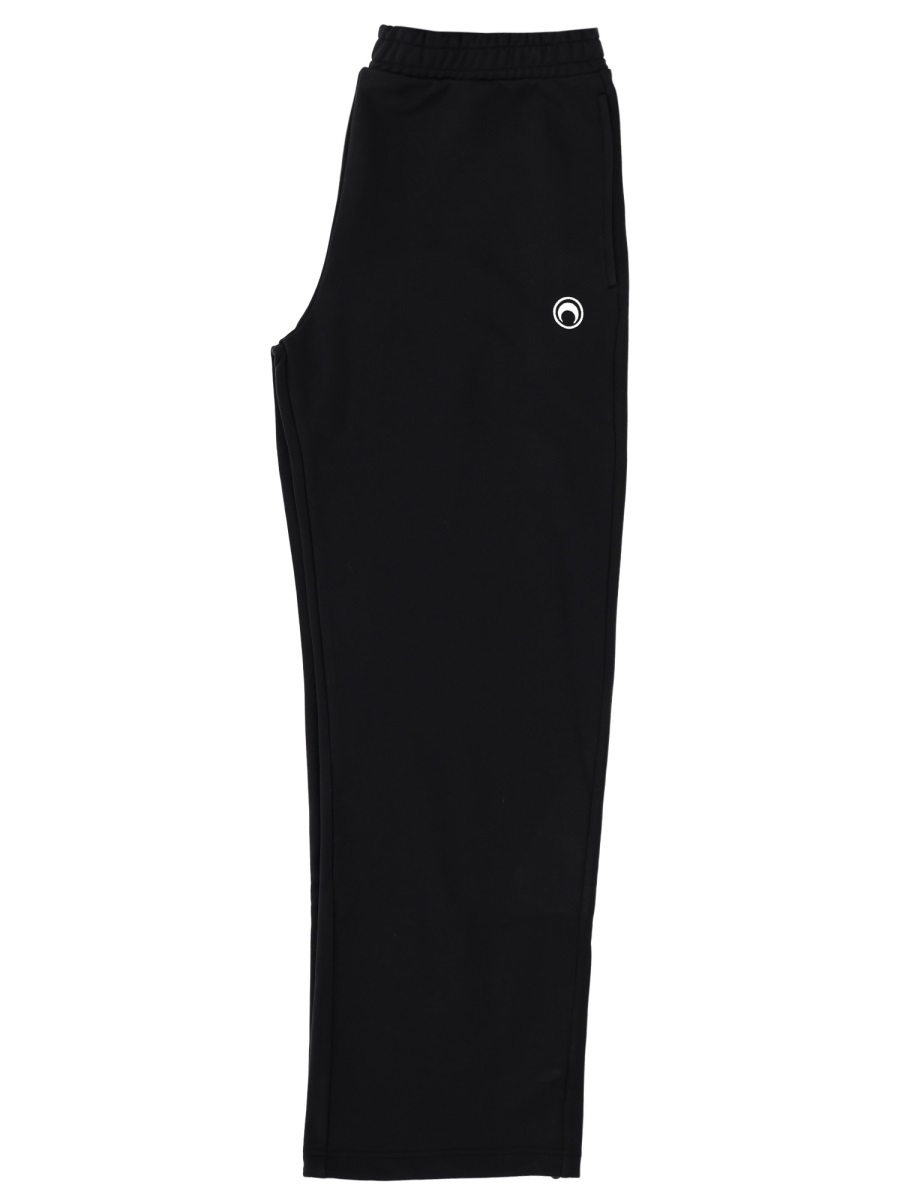 Marine Serre Cotton Straight Leg Jogger Pants Zwart