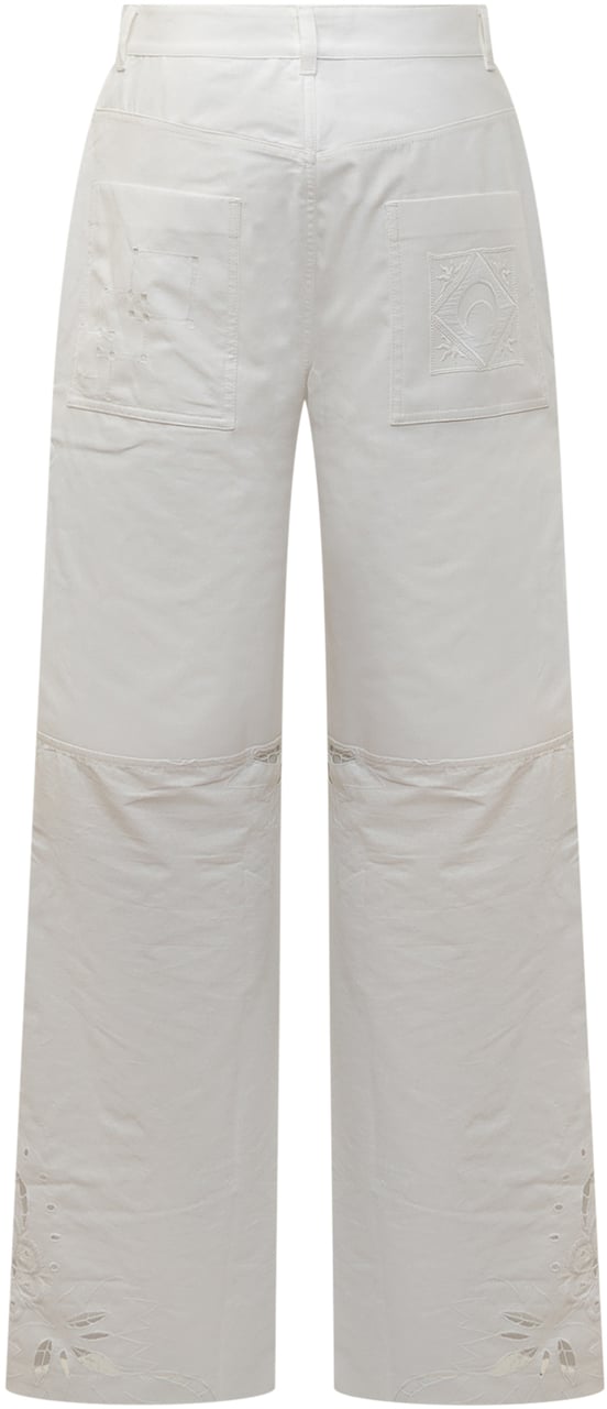 Marine Serre Pantaloni Wit