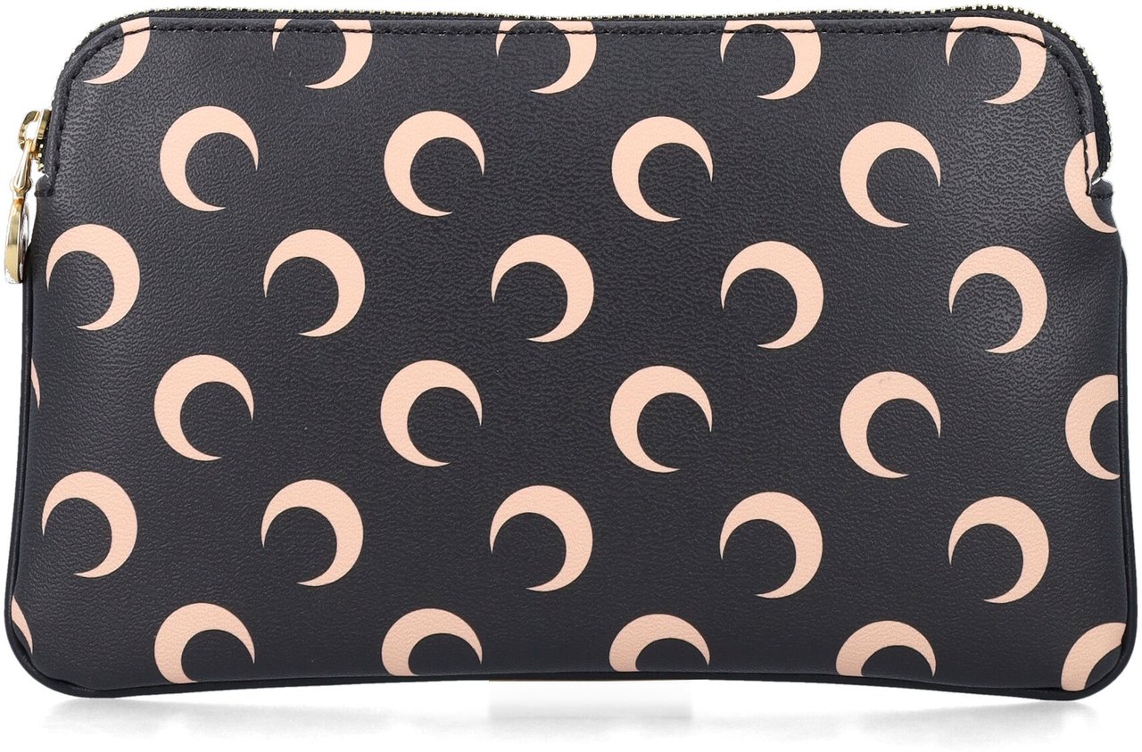 Marine Serre Moon Small Pouch Black Tan Moon Zwart