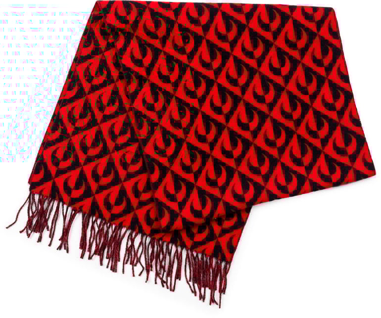 Marine Serre SCARF BLACK/RED Zwart