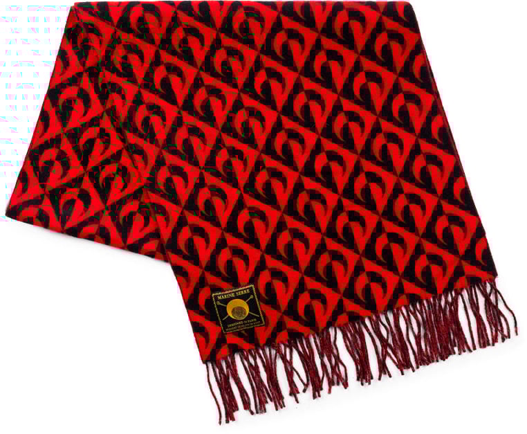 Marine Serre SCARF BLACK/RED Zwart